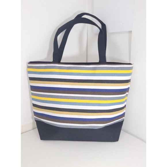 Women's Handbag Shoulder BEACH striped bag multicolor shoppers tote - Picture 3 of 16